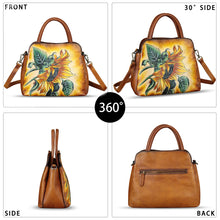 Load image into Gallery viewer, Genuine Leather Handbag for Women Hand Painted Leather Top Handle Satchel Handmade Crossbody Purse
