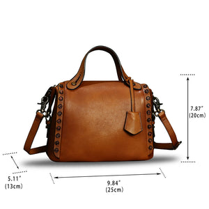 Genuine Leather Purses and Handbags for Women Vintage Handmade Fashion Leather Shoulder Bag Crossbody Satchel with Strap