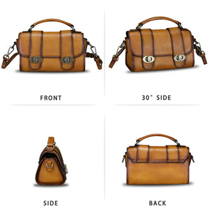 Genuine Leather Satchel for Women Vintage Purse Handmade Handbag Retro Crossbody Bag Purse