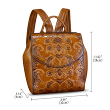 Load image into Gallery viewer, Genuine Leather Backpack Purse Vintage Casual Daypack College Bag Handmade Cowhide Western Rucksack
