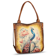 Load image into Gallery viewer, Genuine Leather Shoulder Bag for Women Hand Painted Leather Handbag Handmade Purse Work Tote Bag Casual Purse
