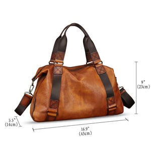 Genuine Leather Duffel Bags for Men and Women Purses Carry On Handbags Shoulder Bag for Traveling Sports