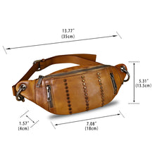 Load image into Gallery viewer, Genuine Leather Fanny Pack for Women Vintage Real Leather Waist Bag Fashion Hip Bag Sling Bag Crossbody Bag Purse
