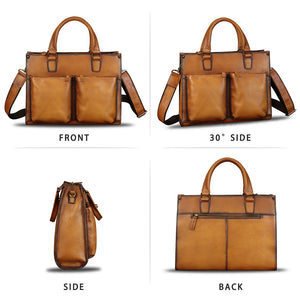 Genuine Leather Messenger Bag Briefcase for Men Vintage Real Leather Shoulder Bag Crossbody Bag Computer Laptop Bag Search this page