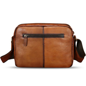 Genuine Leather Purse and Messenger Bag for Men Vintage Leather Shoulder Bag Briefcase Crossbody Satchel Bags with Strap