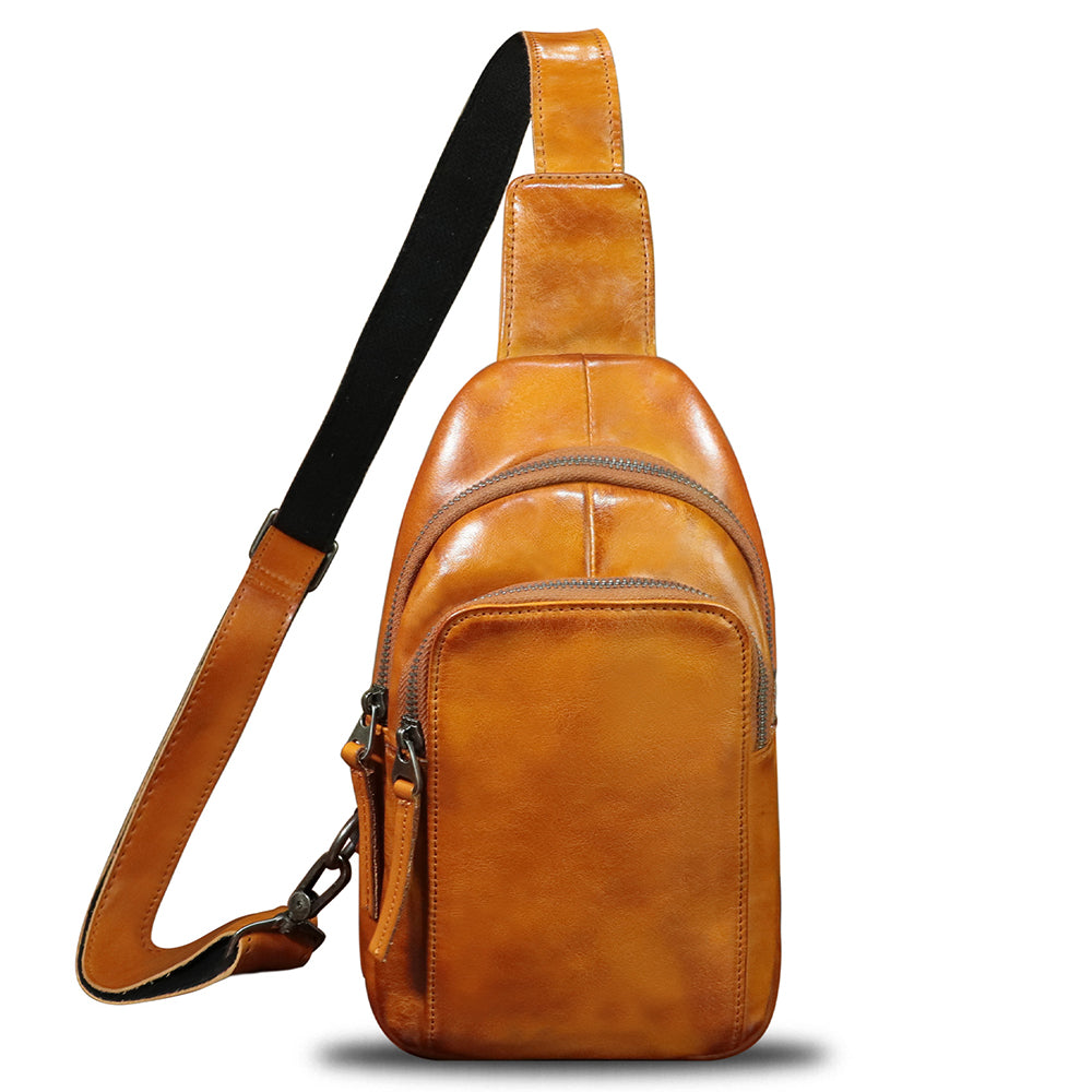 Genuine Leather Sling Bag for Women and Men Vintage Handmade  display picture 2