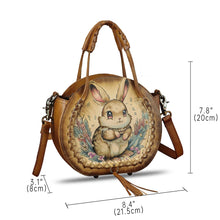 Load image into Gallery viewer, Genuine Leather Handbag for Women Purse Hand Painted Pattern Top Handle Satchel Handmade Crossbody Pouch
