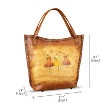 Load image into Gallery viewer, Genuine Leather Shoulder Bag for Women Hand Painted Leather Handbag Handmade Purse Crossbody Work Tote Bag Casual Purse
