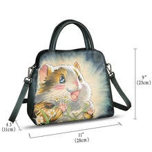 Load image into Gallery viewer, Genuine Leather Handbag for Women Hand Painted Leather Top Handle Satchel Handmade Crossbody Purse
