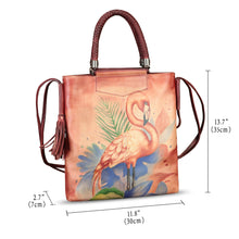 Load image into Gallery viewer, Genuine Leather Handbag for Women Hand Painted Leather Top Handle Bag Handmade Crossbody Purse Work Tote Bag
