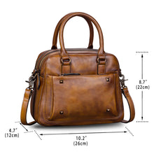 Load image into Gallery viewer, Genuine Leather Satchels for Women Top Handle Bags Handmade Vintage Crossbody Bag Purses Shoulder Bag
