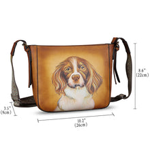 Load image into Gallery viewer, Genuine Leather Crossbody Bag for Women Hand Painted Leather Handmade Crossbody Satchel Purse Hand Drawn Handbag
