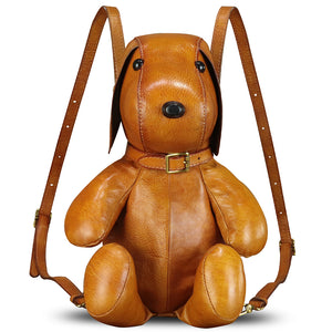Genuine Leather Purse and Backpack Women Dog Shape Shoulder Bag Crossbody Bag