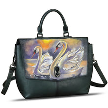 Load image into Gallery viewer, Genuine Leather Satchel for Women Hand Painted Handbag Top Handle Bags Handmade Purse Crossbody Tote Bag Purse
