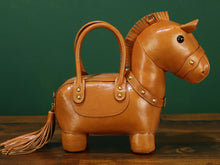 Load image into Gallery viewer, Genuine Leather Purses and Handbags for Women Unique Handmade Horse Shape Crossbody Shoulder Bag Vintage Satchel
