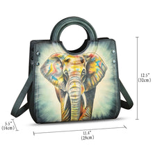 Load image into Gallery viewer, Genuine Leather Tote Bag for Women Hand Painted Leather Shoulder Handbag Handmade Purse Crossbody Work Tote Casual Purse
