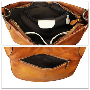 Genuine Leather Crossbody Bags for Women Retro Satchel Purse Handmade Small Designer Cute Shoulder Bag