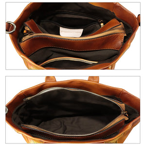Hand painted Genuine Leather Purse and Handbag for Women Tote Bag Shoulder Bag