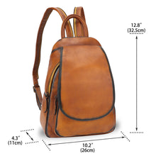 Load image into Gallery viewer, Genuine Leather Backpack for Women Vintage Real Leather Rucksack Fashion Shoulder Knapsack Purse Daypack Bag
