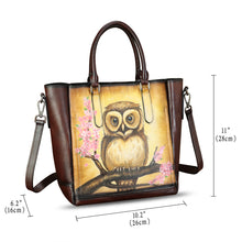 Load image into Gallery viewer, Genuine Leather Handbag for Women Hand Painted Leather Top Handle Satchel Handmade Crossbody Purse Tote Bag
