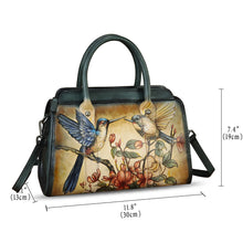 Load image into Gallery viewer, Genuine Leather Satchel for Women Hand Painted Handbag Purse Top Handle Bags Handmade Purse Crossbody Tote Bag
