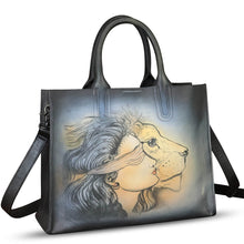 Load image into Gallery viewer, Genuine Leather Handbag for Women Hand Painted Leather Top Handle Bag Handmade Crossbody Purse Work Tote
