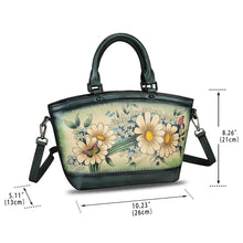 Load image into Gallery viewer, Genuine Leather Handbag Purse for Women Hand Painted Shoulder Handbag Handmade Purse Crossbody Work Tote Casual Bag
