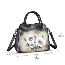 Load image into Gallery viewer, Genuine Leather Handbag for Women Hand Painted Leather Top Handle Satchel Handmade Crossbody Purse
