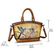 Load image into Gallery viewer, Genuine Leather Handbag Purse for Women Hand Painted Shoulder Handbag Handmade Purse Crossbody Work Tote Casual Bag
