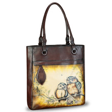 Load image into Gallery viewer, Genuine Leather Shoulder Bag for Women Hand Painted Leather Handbag Handmade Work Tote Bag Casual Hand Purse
