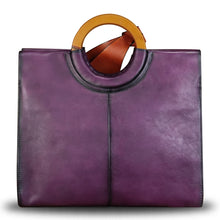 Load image into Gallery viewer, Genuine Leather Handbag Purse for Women Hand Painted Pattern Handbag Handmade Crossbody Work Tote Shoulder Bag
