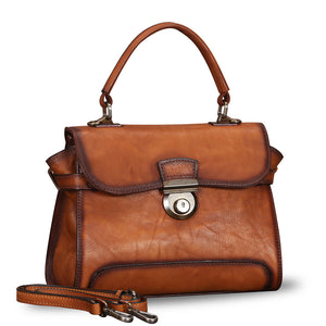 Genuine Leather Purses and Handbags for Women Vintage Real Leather Shoulder Bag Crossbody Purses Satchel Bag with Strap