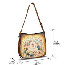 Load image into Gallery viewer, Genuine Leather Shoulder Bag for Women Hand Painted Handbag Handmade Purse Crossbody Sling Purse Casual Daypack
