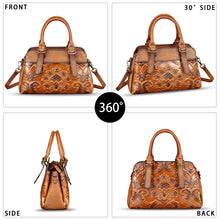 Load image into Gallery viewer, Genuine Leather Purses and Handbags for Women Vintage Embossed Leather Shoulder Bag Crossbody Satchel Bags with Strap
