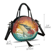 Load image into Gallery viewer, Genuine Leather Handbag for Women Purse Hand Painted Pattern Top Handle Satchel Handmade Crossbody Pouch
