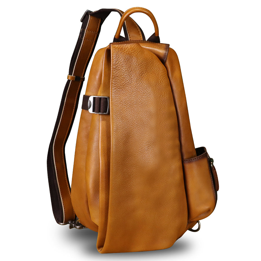 chest backpack leather Trendy Sling Bag for Men - Stylish One-Shoulder Size Large One Strap Backpack For Men