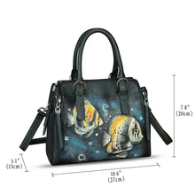 Load image into Gallery viewer, Genuine Leather Handbag for Women Hand Painted Leather Top Handle Purse Handmade Crossbody Satchel Tote Bag
