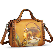 Load image into Gallery viewer, Hand painted Genuine Leather Purse and Handbag for Women Crossbody Shoulder Bag
