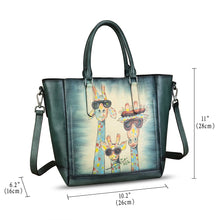 Load image into Gallery viewer, Genuine Leather Handbag for Women Hand Painted Leather Top Handle Satchel Handmade Crossbody Purse Tote Bag
