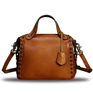 Genuine Leather Purses and Handbags for Women Vintage Handmade Fashion Leather Shoulder Bag Crossbody Satchel with Strap