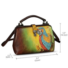 Load image into Gallery viewer, Genuine Leather Handbag Satchel for Women Hand Painted Leather Handmade Pouch Casual Shoulder Purse Bag
