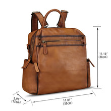 Load image into Gallery viewer, Genuine Leather Backpack Purse for Women Vintage Casual Daypack Knapsack Handmade Rucksack Convertible Shoulder Bag
