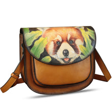 Load image into Gallery viewer, Genuine Leather Crossbody Bag for Women Hand Painted Pattern Handmade Crossbody Satchel Handbag Hand Drawn Purse
