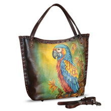 Load image into Gallery viewer, Genuine Leather Shoulder Bag for Women Hand Painted Leather Handbag Handmade Purse Crossbody Work Tote Bag Casual Purse
