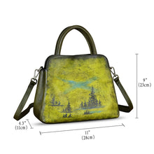 Load image into Gallery viewer, Genuine Leather Handbag for Women Hand Painted Leather Top Handle Satchel Handmade Crossbody Purse
