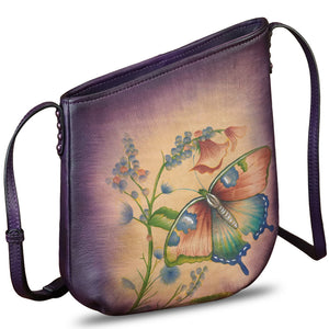 Genuine Leather Crossbody Bag for Women Hand Painted Leather Handmade Crossbody Satchel Purse Handbag