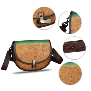 Genuine Leather Crossbody Bag for Women Retro Leather Pouch Vintage Handbag Purse Ladies Satchel