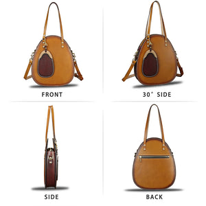 Genuine Leather Handbag Purse for Women Retro Top Handle Bags Satchel Handmade Vintage Crossbody Shoulder Bag