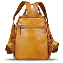 Load image into Gallery viewer, Genuine Leather Backpack for Women Hand Painted Knapsack Purse Designer Handmade Rucksack Casual Daypack
