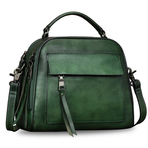 Genuine Leather Purses and Handbags for Women Shoulder Bag Vintage Handmade Real Leather Crossbody Satchel Purse with Strap